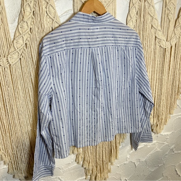 NWT Aerie Off-Duty Poplin Tie Front Blouse Women’s size Large - Picture 12 of 13